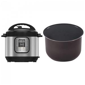 Panela de Pressão Elétrica 6 Litros 7 em 1 com Panela Interna Extra, 110V, Instant Pot Duo, Prata