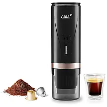 Cafeteira Elétrica Programável Portátil e Compacta Compatível Cápsula e Café Moído, 80 mL, Branca, , , CERA Rechargeable Espresso Maker