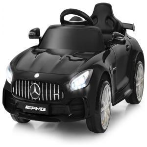 Carro Elétrico Infantil Mercedes Benz a Bateria 12V 2 Assentos com Controle Remoto e Luzes LED, COSTZON, Vermelho