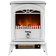 Lareira Elétrica com Chamas 3D Ajustáveis, 5115 BTU, 1500W 110v, e Flame USA, Branca