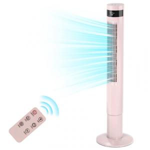 Ventilador de Torre Antarctic Star com 3 Velocidades, Controle Remoto e Tela LED, 110V, Rosa