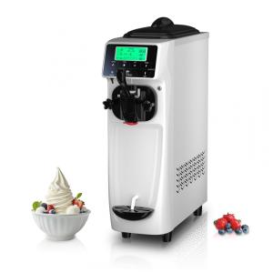 Máquina de Sorvete Profissional 17L por Hora com 1 Bico e Tela LCD, 110V 1050W, GSEICE ST16RELW, Branco