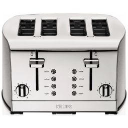 Torradeira Elétrica, 4 fatias, Aço Inoxidável Escovado e Cromado, 110v, KRUPS KH734D, Prateado