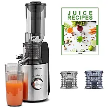 Espremedor de Frutas com Filtro sem Entupimento e Alto Rendimento, 250W, AMZCHEF, Prata