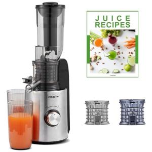 Espremedor de Frutas com Filtro sem Entupimento e Alto Rendimento, 250W, AMZCHEF, Prata