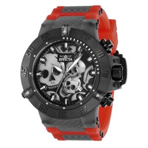Relógio Masculino Invicta Subaqua Skull 50mm Preto, Vermelho, Cinza Escuro ZG37326