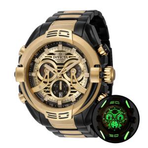 Relógio Masculino de Quartzo S1 Rally Mammoth, Invicta 37526, Preto e Dourado