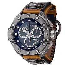 Reserve Akula Swiss Ronda Z60 Calibre Relógio Masculino com Mostrador em Madrepérola - 52mm. Marrom. Azul. Aço 44726