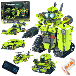 Kit de construção STEM 5 em 1 QHECTTY com controle remoto e app 636 peças