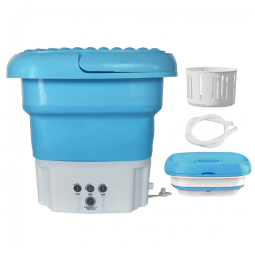 Mini Máquina de Lavar Portátil 2 Kg com Cesto de Drenagem, Bivolt, BESDAS, Azul