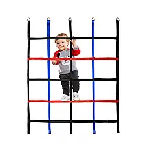 Rede de Escalada Ninja, Obstáculo de Guerreiro Ninja para Crianças, Escada de Rede de Corda e Barras de Macaco para Parede de Escalada