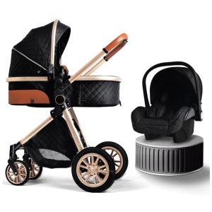 Carrinho de Bebê para Recém-Nascidos, Ajustável em Duas Direções e Dobrado Facilmente com um Clique, BEBECOSY, Preto