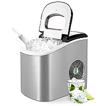 COOLLIFE Máquina de Gelo Automática Portátil, Produz até 11 kg em 24h, 110V, Prata