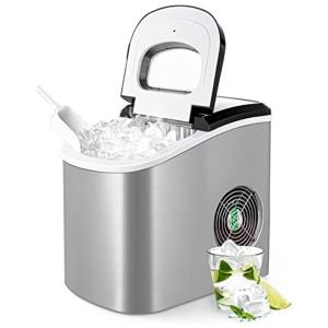 COOLLIFE Máquina de Gelo Automática Portátil, Produz até 11 kg em 24h, 110V, Prata