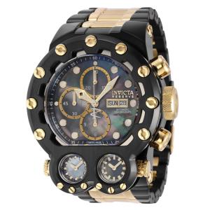 Relgio masculino de calibre Sellita SW500 de reserva sua com mostrador em madreprola - 52 mm. Preto. Ouro 43036