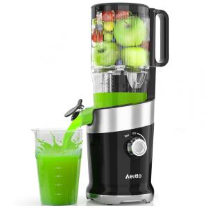 Espremedor de Sucos, Aeitto com Calha de Alimentação Grande de 12,4 cm, Juicer de Mastigação para Legumes e Frutas Inteiros, Autossuporte.