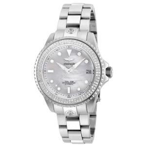 Relógio Feminino Automático Pro Diver 0,6 quilates com Mostrador Madrepérola, Invicta 23336, Prata