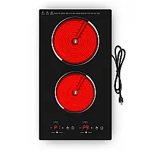 Cooktop Elétrico de Embutir com 2 Queimadores de Indução e 20 Níveis de Temperatura, 110V 2000W, VBGK, Preto