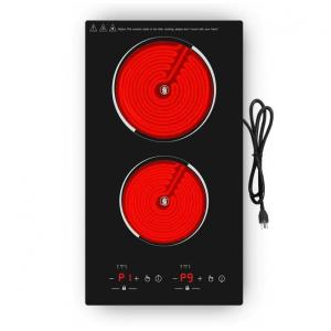 Cooktop Elétrico de Embutir com 2 Queimadores de Indução e 20 Níveis de Temperatura, 110V 2000W, VBGK, Preto