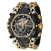Relógio Masculino calibre Swiss Ronda Z60 com Mostrador Madrepérola, Invicta 41536, Preto e Dourado