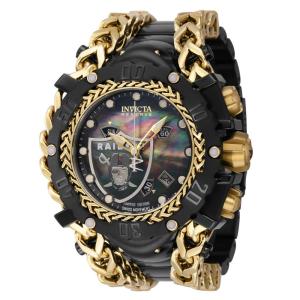 Relógio Masculino calibre Swiss Ronda Z60 com Mostrador Madrepérola, Invicta 41536, Preto e Dourado