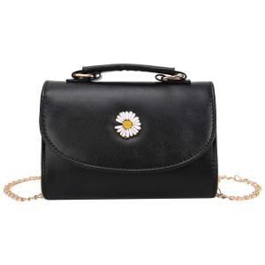 Moonlitt Bolsa Feminina de Ombro em Couro Sintético, Preta Margarida