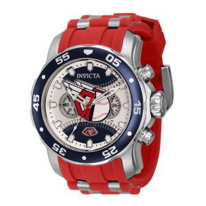 Relgio masculino MLB Cleveland Guardians 48 mm. Ao. Vermelho 42836