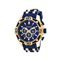 Relgio masculino profissional 52 mm. Ouro. Azul 33836