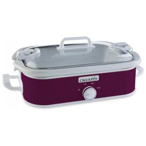 Panela Caçarola Elétrica 3.3 Litros com Controle de Temperatura, 110V 1500W, Crock Pot, Roxa