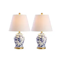 Abajur Luminária de Mesa, Estilo Clássico com 55 cm de Altura para Quarto, Sala de Estar e Escritório, 2 Un, 110V 40W, JONATHAN Y