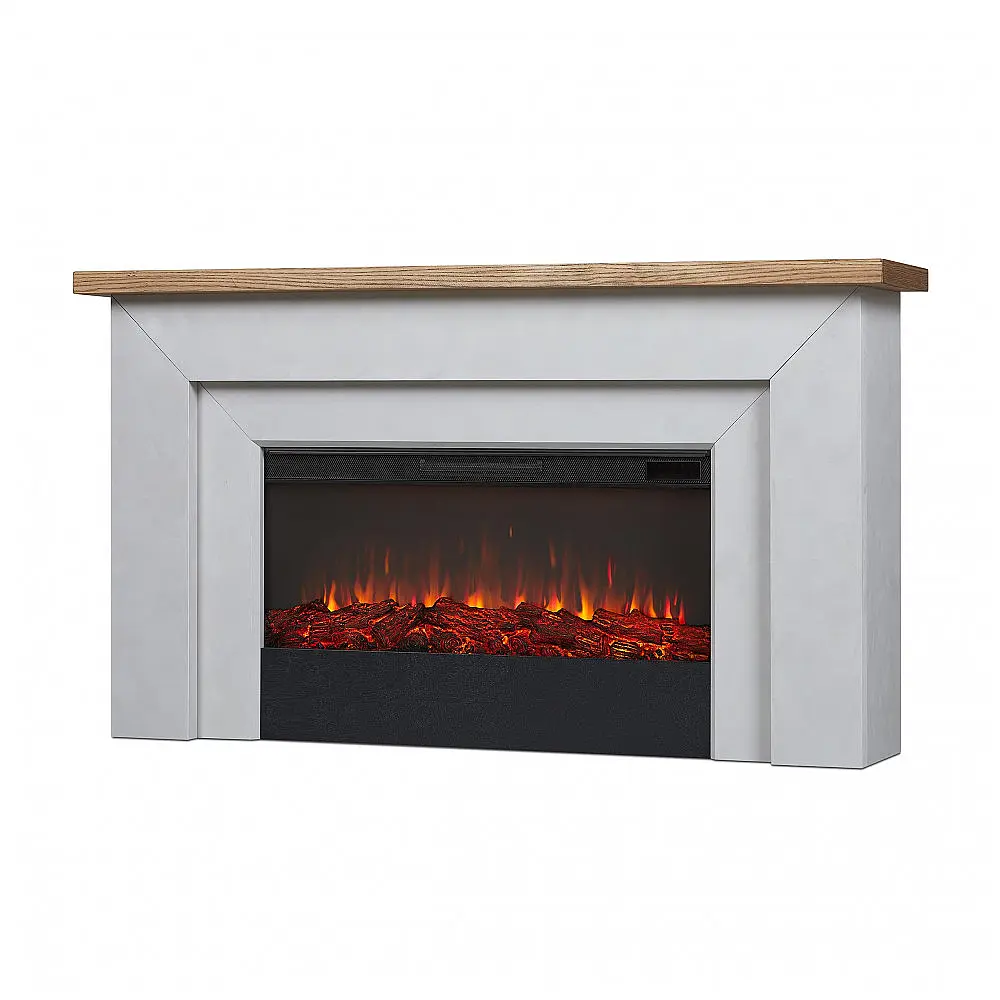 Lareira Elétrica Real Flame 171x95cm 1500W Mantel Chamas LED Controle 110V