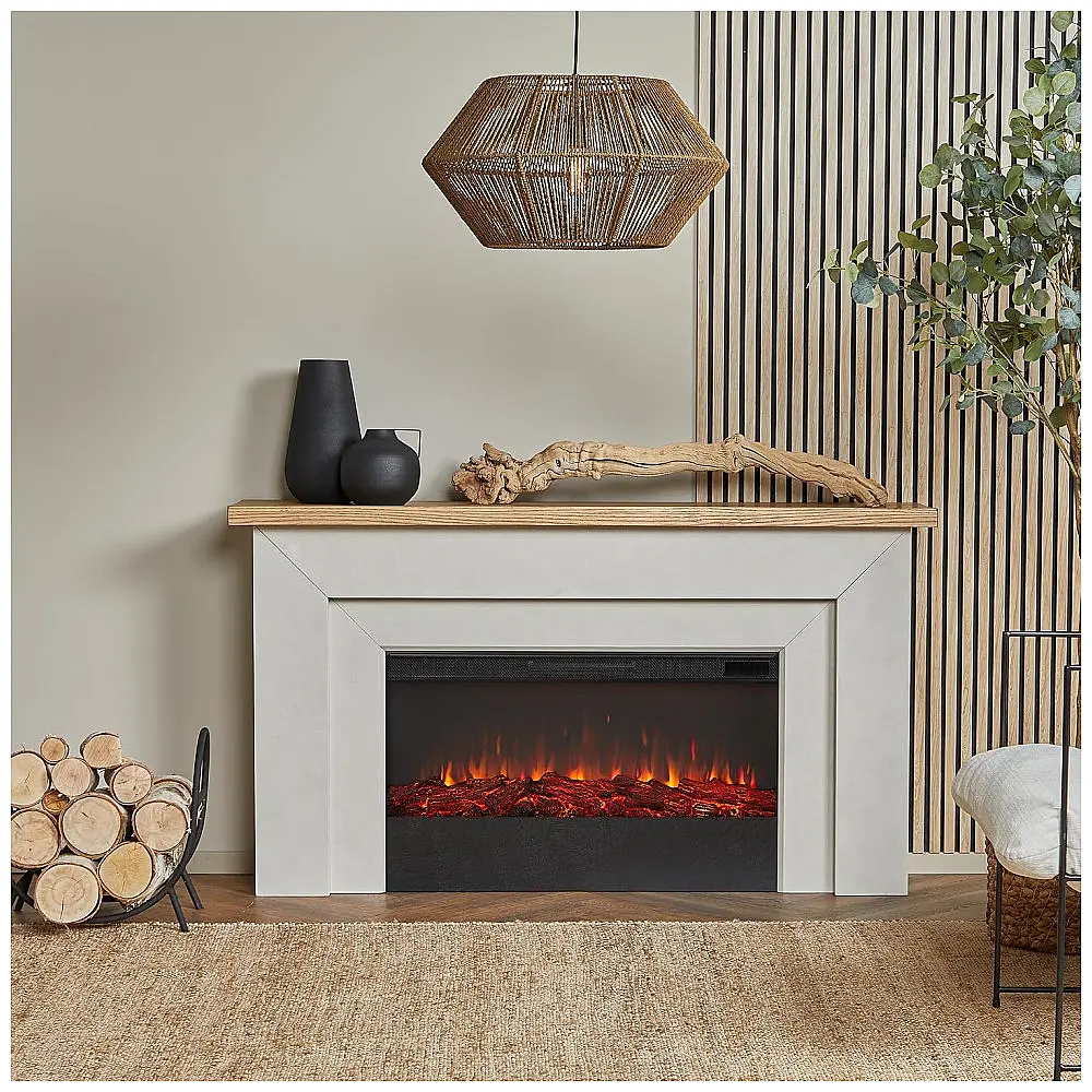 Lareira Elétrica Real Flame 171x95cm 1500W Mantel Chamas LED Controle 110V — foto 2