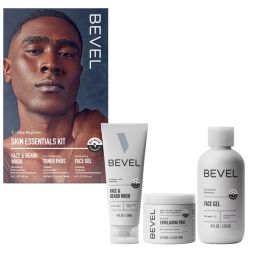 Kit Skincare Facial de Cuidados com a Pele para Homens com Sabonete, Hidratante e Esfoliante com Óleo de Melaleuca, BEVEL, Bege