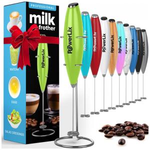 Espumador de Leite Elétrico com Bateria Recarregável e 3 Velocidades, POWERLIX 111, Verde