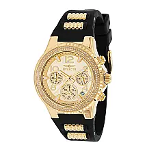 Relógio Feminino Pro Diver 0,76 quilates com Diamante, Invicta 38046, Preto e Dourado