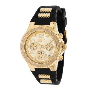 Relógio Feminino Pro Diver 0,76 quilates com Diamante, Invicta 38046, Preto e Dourado