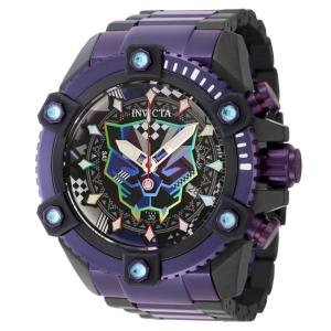 Relógio Masculino Analógico de Quartzo 56mm, Invicta Marvel Black Panther 43346, Preto e Roxo