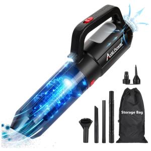Aspirador de Pó Automotivo Portátil e Recarregável 2000mAh com Luz LED, Potente 7000PA, AVID POWER, Preto