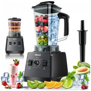 Liquidificador Profissional 2 Litros com 2 Recipientes e Triturador de Gelo, 110V 1000W, PRASKY, Preto