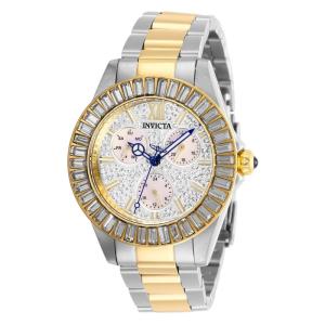 Relógio Feminino Angel com Mostrador Madrepérola, Invicta 28446, Prata e Dourado