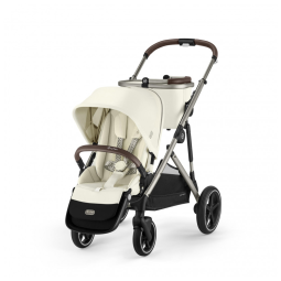 Carrinho de Bebê Duplo Modular com Mais de 20 Configurações e Inclui Cesto de Compras Removível, Cybex Gazelle S, Bege