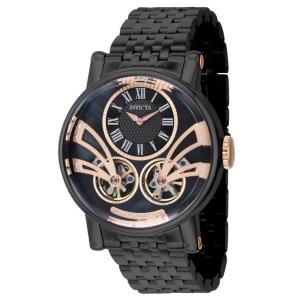 Relgio masculino vintage automtico com mostrador em madreprola - 44 mm. Preto 43746