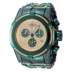 Relógio Masculino Reserve Bolt Zeus com Diamante Suíço Ronda Z60 calibre e Mostrador em Madrepérola, Invicta 43946, Verde e Dourado