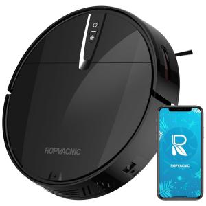 Aspirador Robô com Sucção Ciclone de 3000Pa, Auto Carregamento, Controle por APP e Voz, 110V, ROPVACNIC A1, Preto