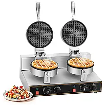 Máquina de Waffle Profissional em Aço Inoxidável, 2400W 110V, MATHOWAL, Prata