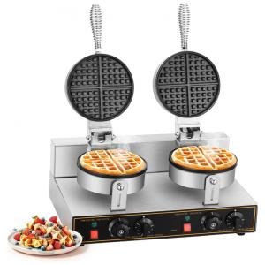 Máquina de Waffle Profissional em Aço Inoxidável, 2400W 110V, MATHOWAL, Prata