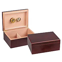 Umidificador de Charutos (Humidor) de Mesa Prestige Import Group The Executive 50 a 75 Charutos Cedro Espanhol Acabamento Cereja