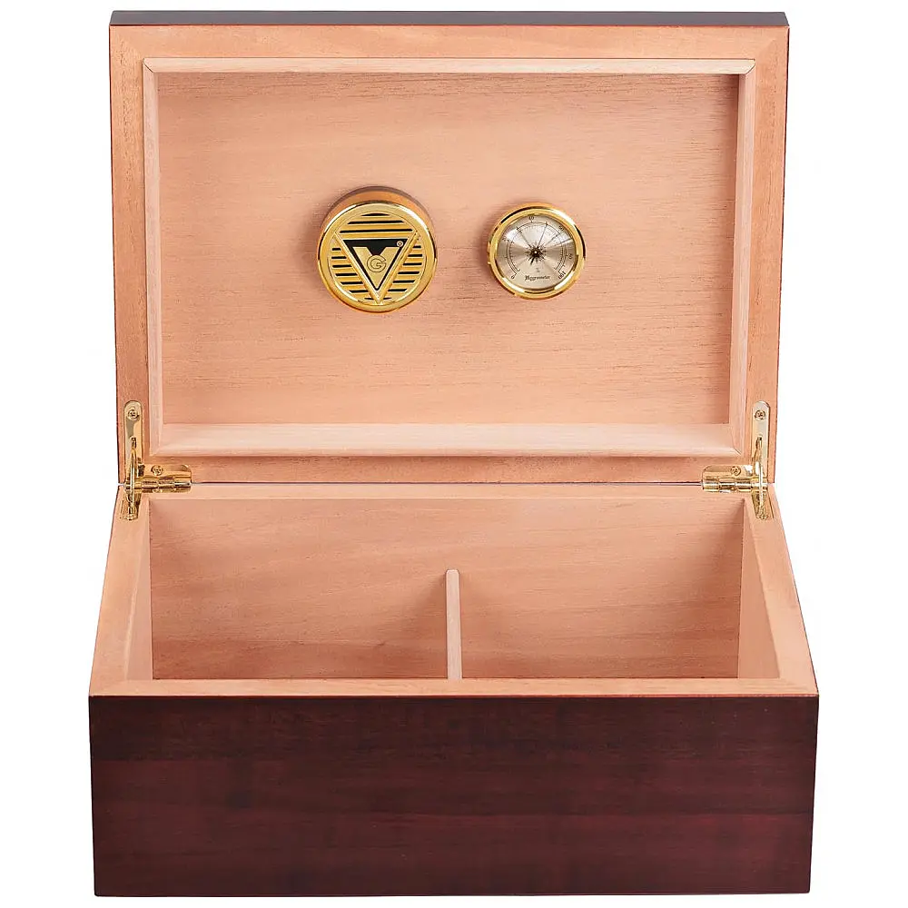 Umidificador de Charutos (Humidor) de Mesa Prestige Import Group The Executive 50 a 75 Charutos Cedro Espanhol Acabamento Cereja — foto 2