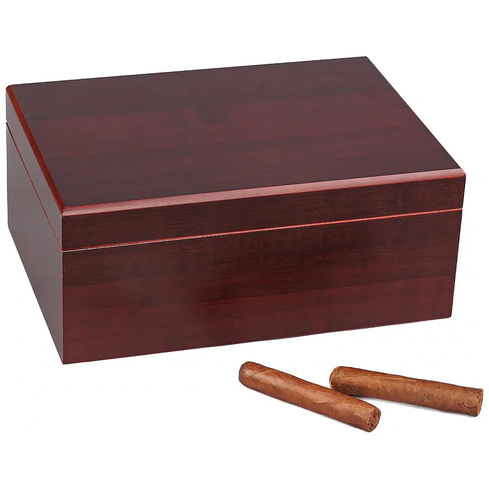 Umidificador de Charutos (Humidor) de Mesa Prestige Import Group The Executive 50 a 75 Charutos Cedro Espanhol Acabamento Cereja — foto 3