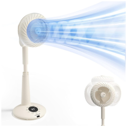 Ventilador de Piso com 12 Velocidades, Luz Noturna e Ultra Silencioso, 230V, MIZUKATA HIKARI MHP64, Creme